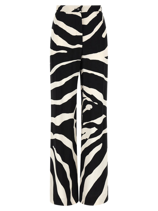 Bicolor Viscose Casual Pants