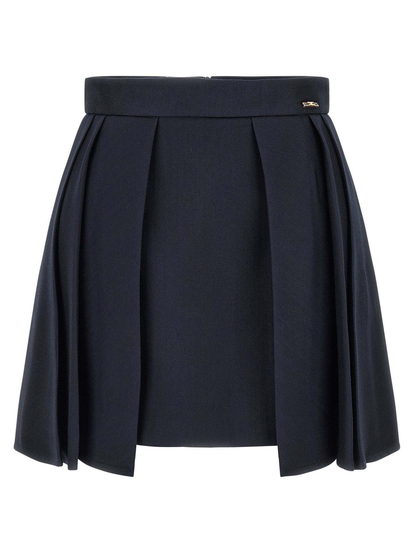 Blue Virgin Wool Long Skirt