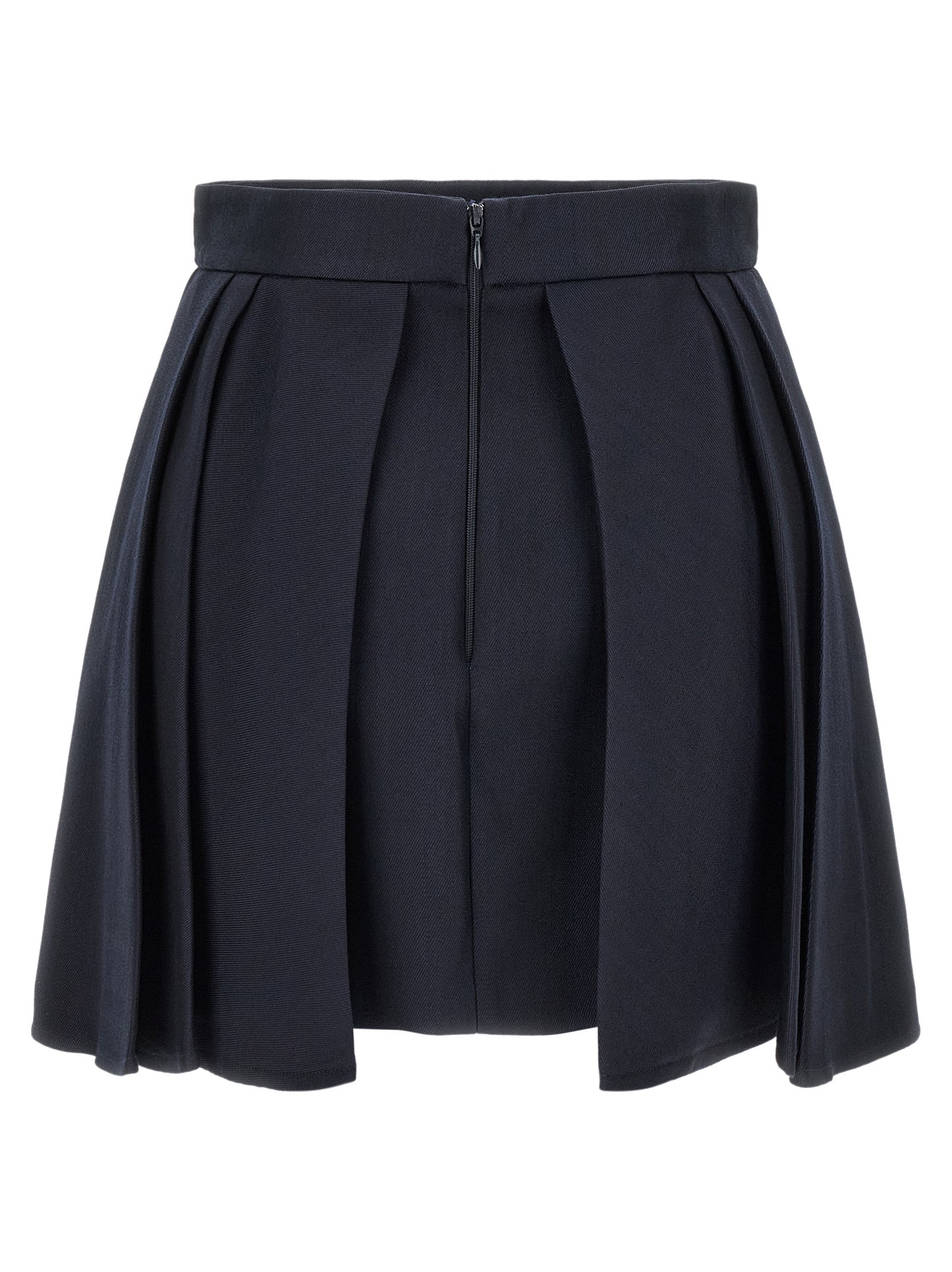 Blue Virgin Wool Long Skirt