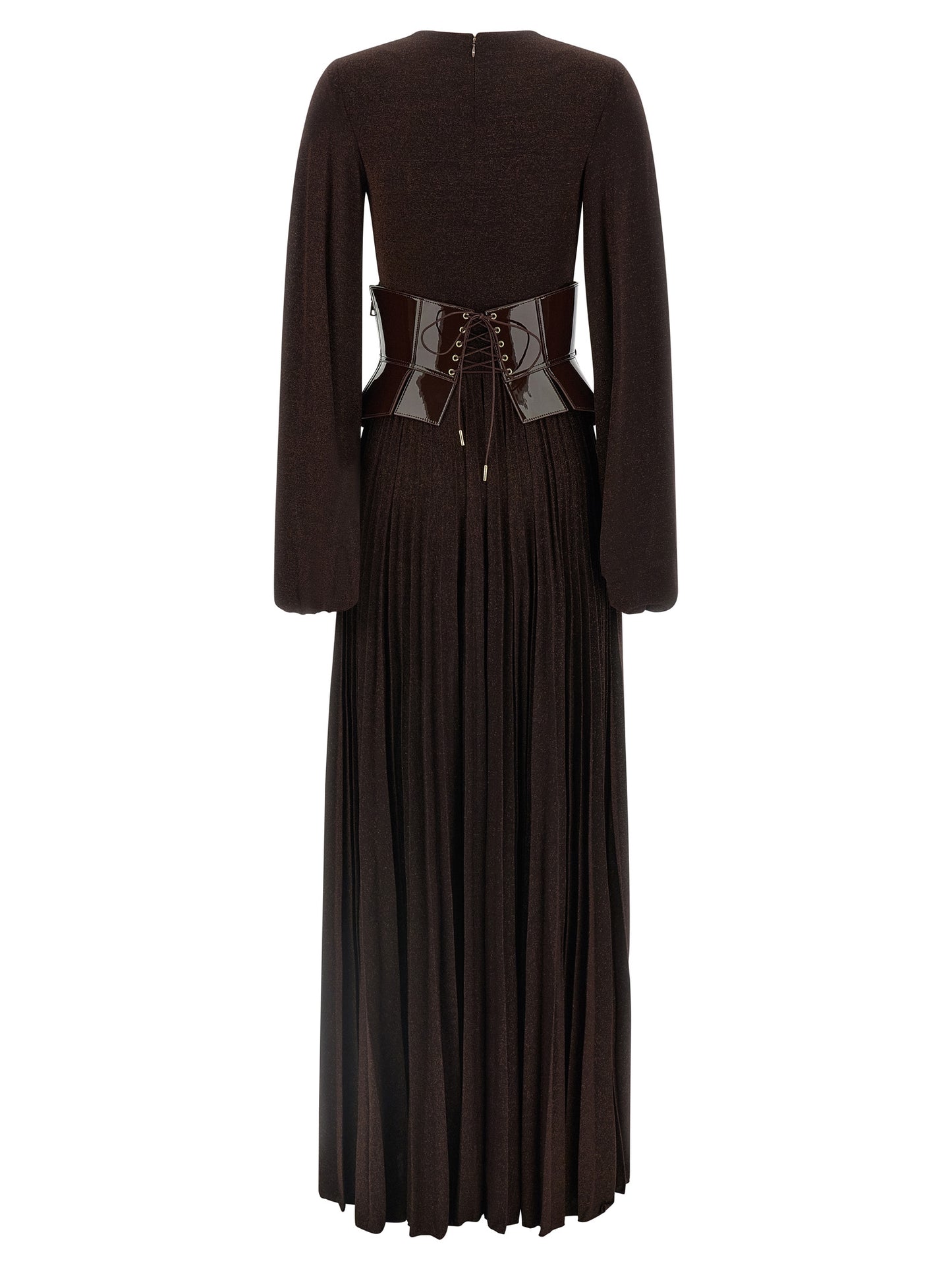 Brown Viscose Long Dress