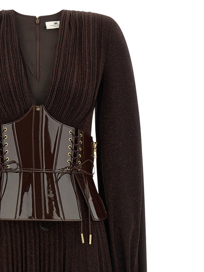 Brown Viscose Long Dress