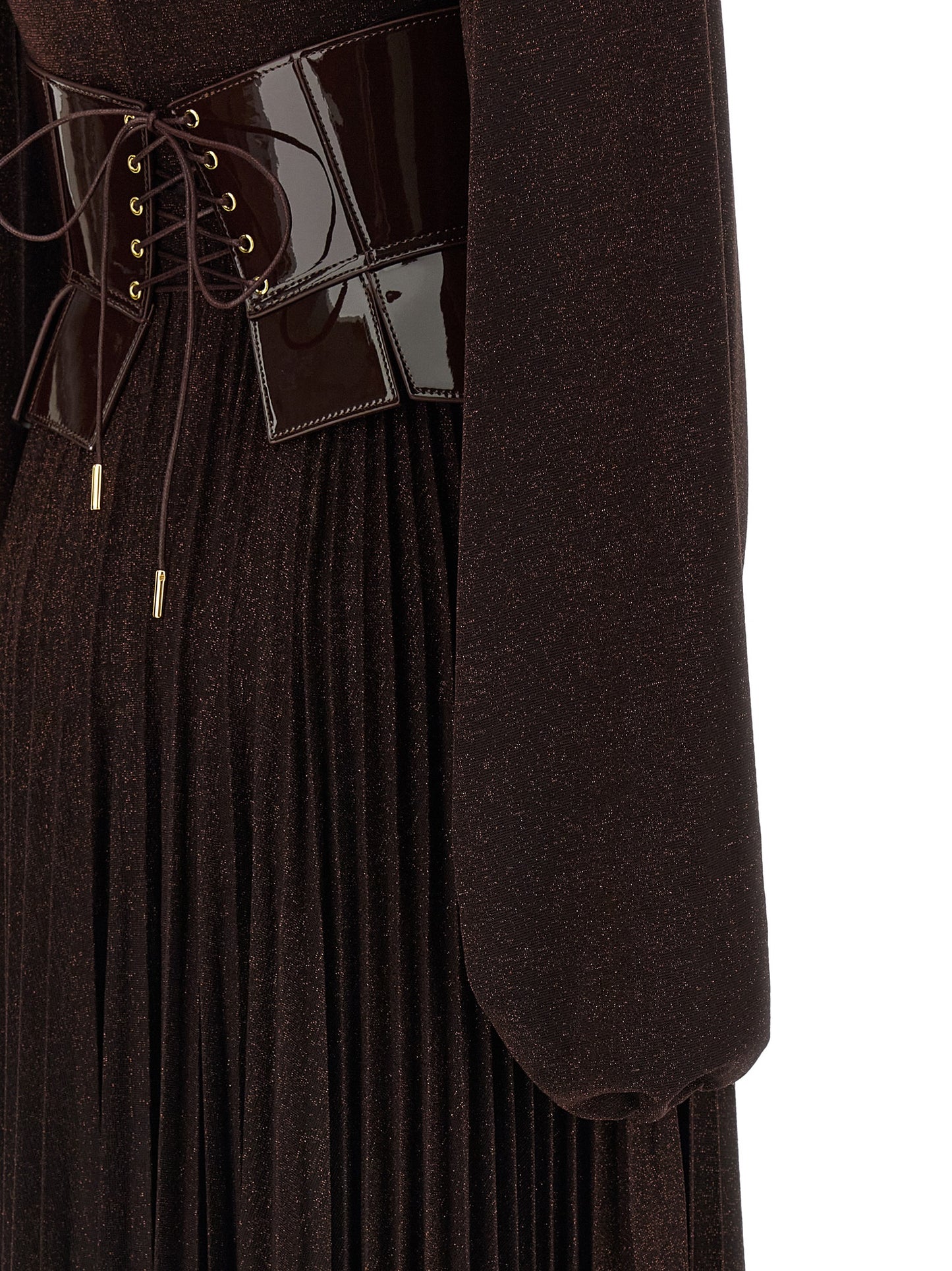 Brown Viscose Long Dress
