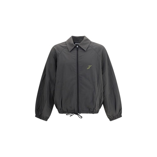 Gray Polyamide Full-Length Jacket