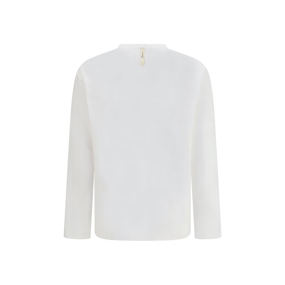 White Cotton Long Sleeve T-Shirt