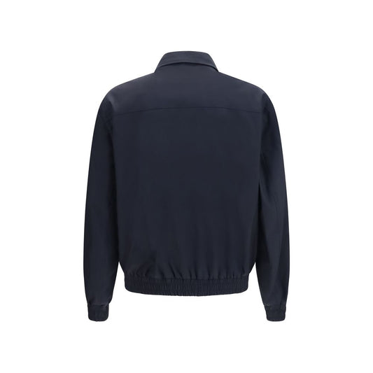 Blue Silk Biker Jacket
