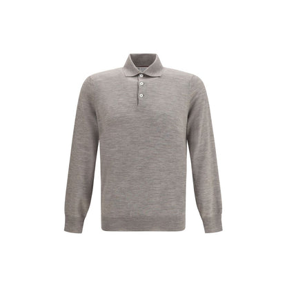 Gray Cashmere Polo Shirt