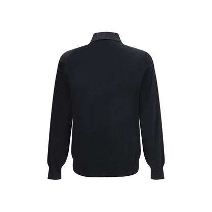 Black Cotton Polo Shirt