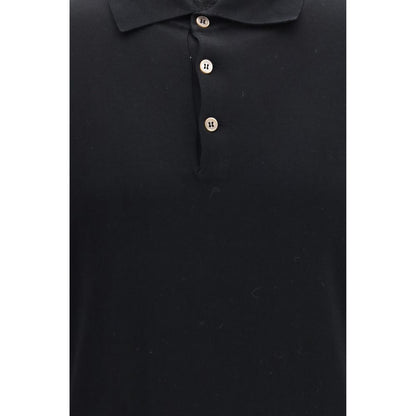 Black Cotton Polo Shirt