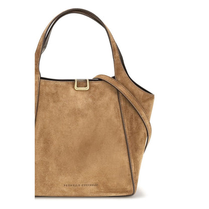 Beige Calf Leather Bos Taurus Backet Bag