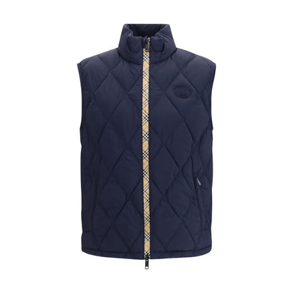 Blue Polyamide Sleeveless Jacket
