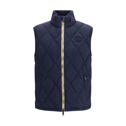 Blue Polyamide Sleeveless Jacket