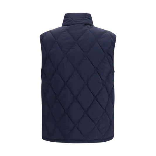 Blue Polyamide Sleeveless Jacket