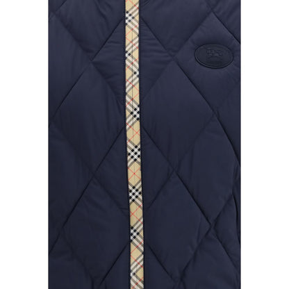 Blue Polyamide Sleeveless Jacket