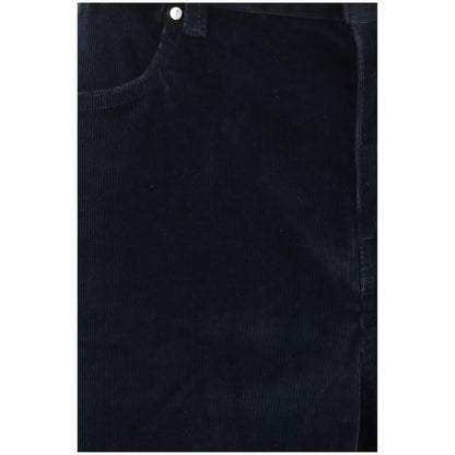 Blue Cotton Casual Pants