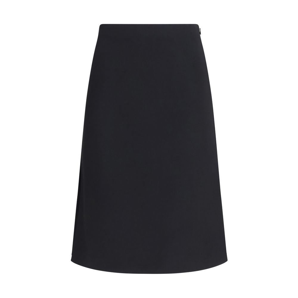 Black Wool Oves Aries Midi Skirt