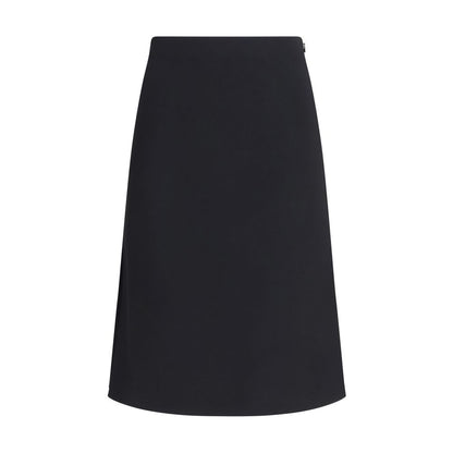 Black Wool Oves Aries Midi Skirt
