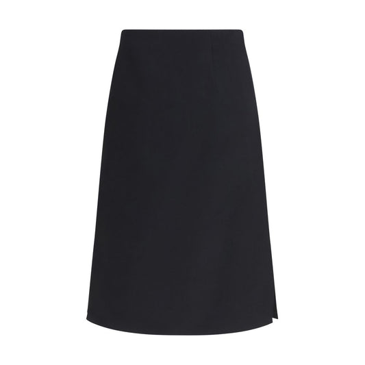 Black Wool Oves Aries Midi Skirt