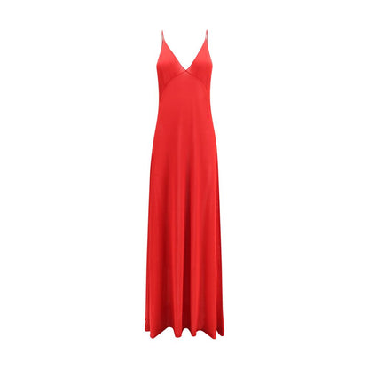 Red Silk Casual Dress