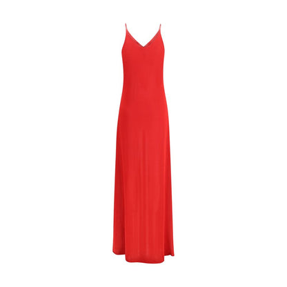 Red Silk Casual Dress