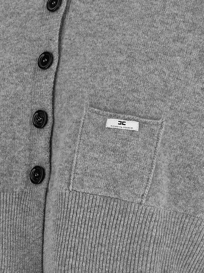 Gray Wool Cardigan