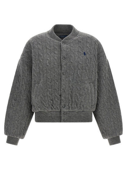 Gray Wool Bomber