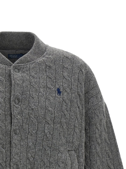 Gray Wool Bomber