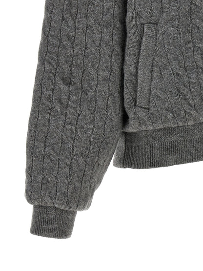 Gray Wool Bomber