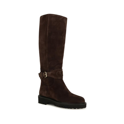 Brown Calf Leather Bos Taurus Flat Boots