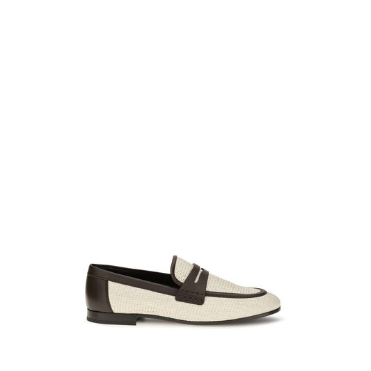 Beige Polyamide Slip-On Loafers