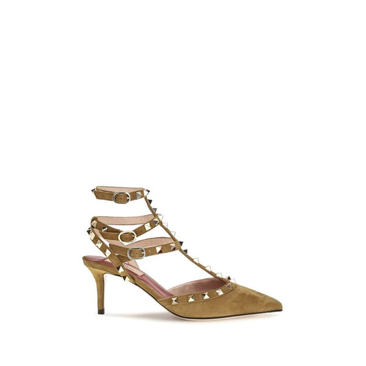 Beige Goatskin High Heel Pumps