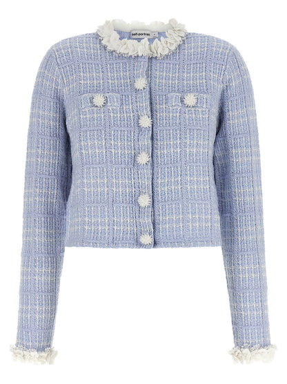 Blue Cotton Full-Length Jacket