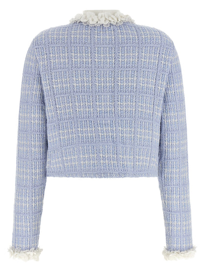 Blue Cotton Full-Length Jacket