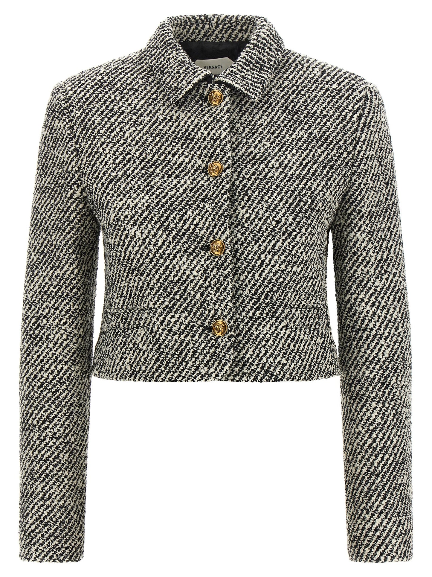 Bicolor Virgin Wool Full-Length Jacket
