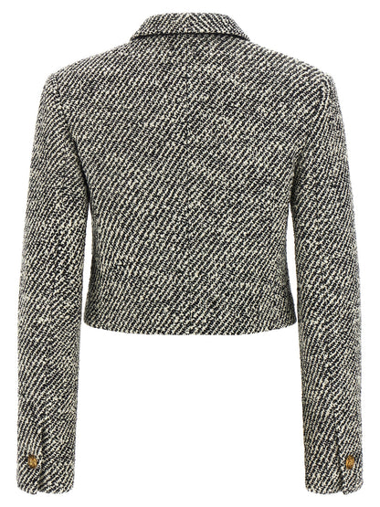 Bicolor Virgin Wool Full-Length Jacket