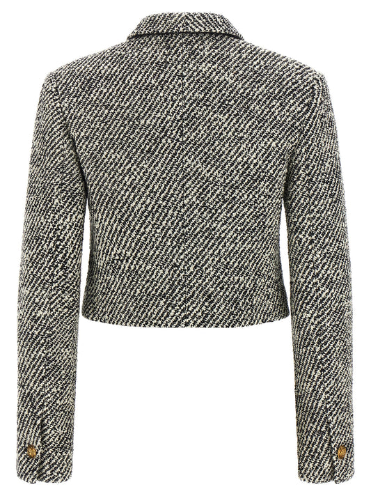 Bicolor Virgin Wool Full-Length Jacket