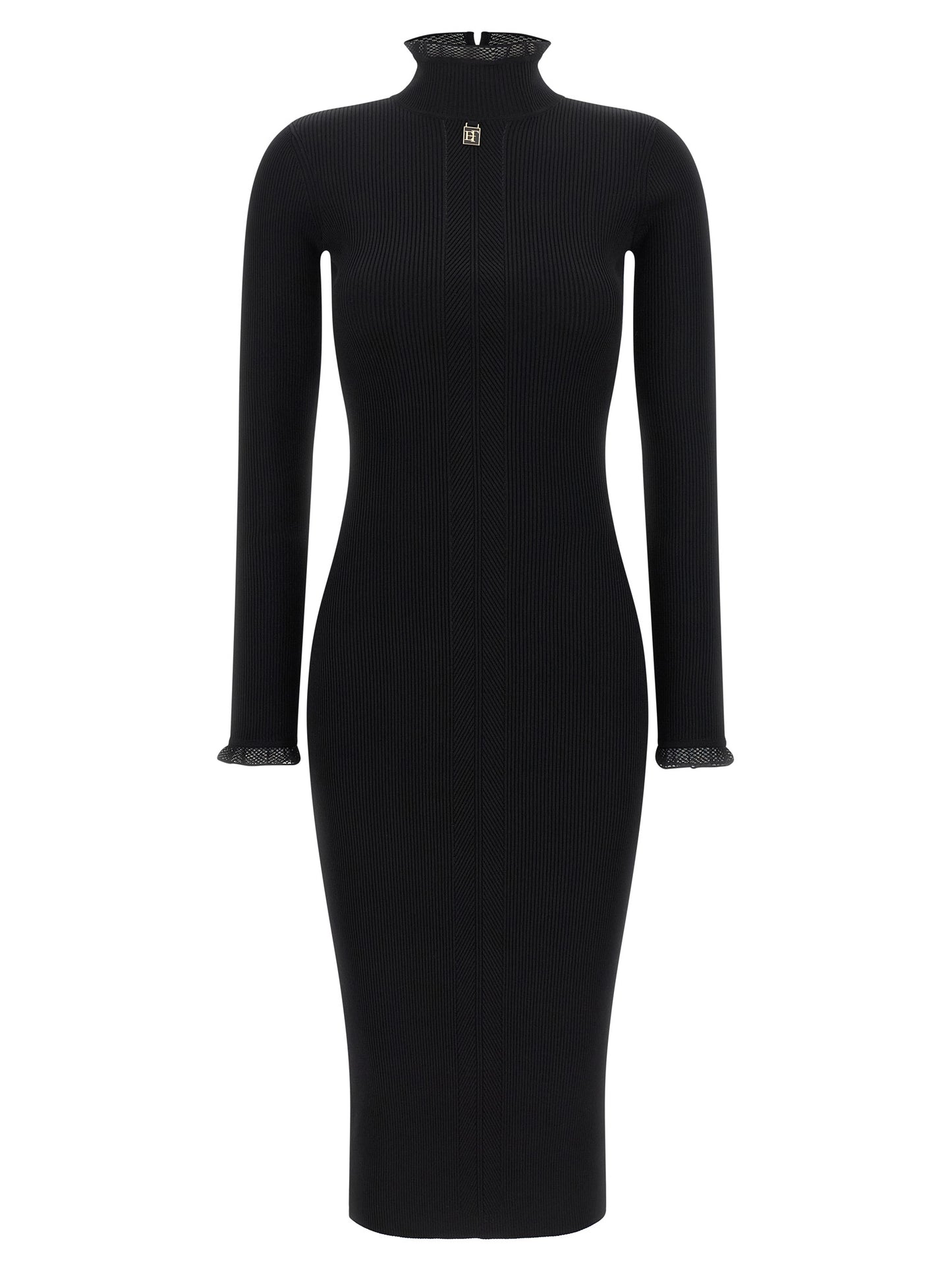 Black Viscose Midi Dress