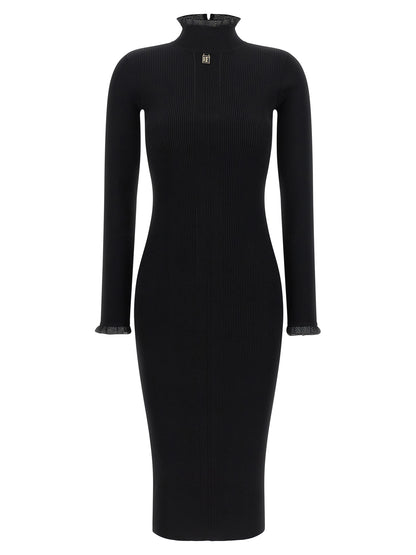 Black Viscose Midi Dress
