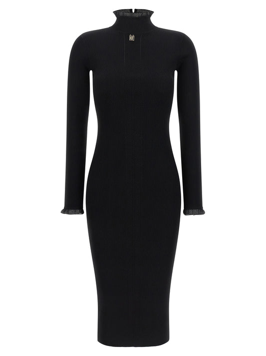 Black Viscose Midi Dress