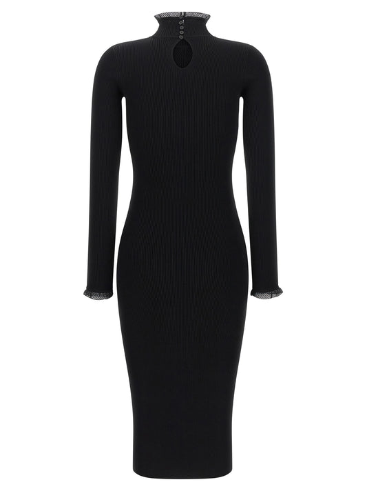 Black Viscose Midi Dress