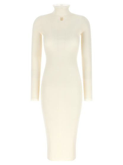White Viscose Midi Dress