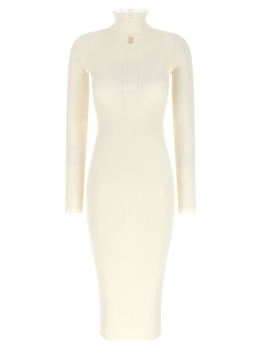 White Viscose Midi Dress
