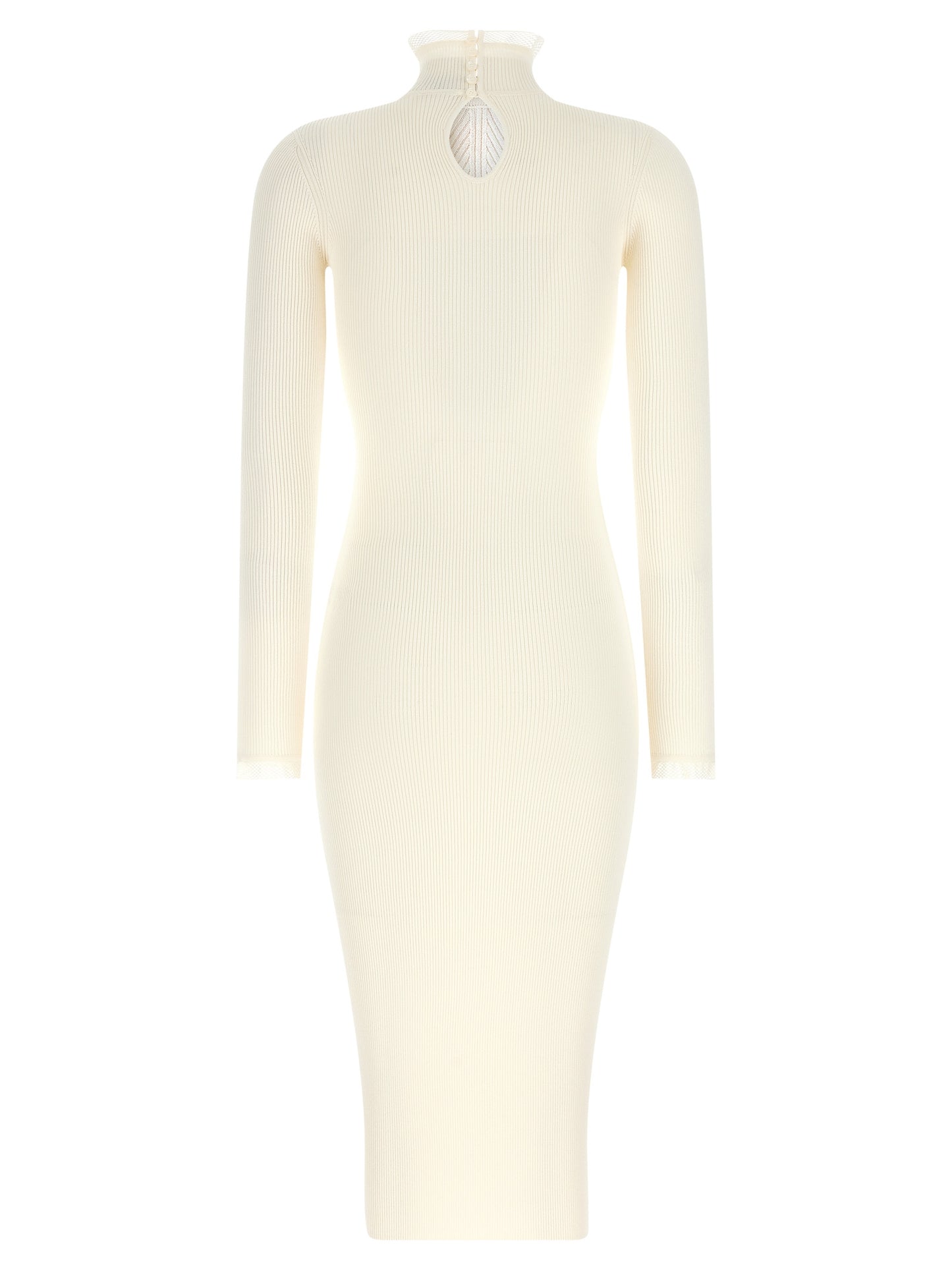 White Viscose Midi Dress