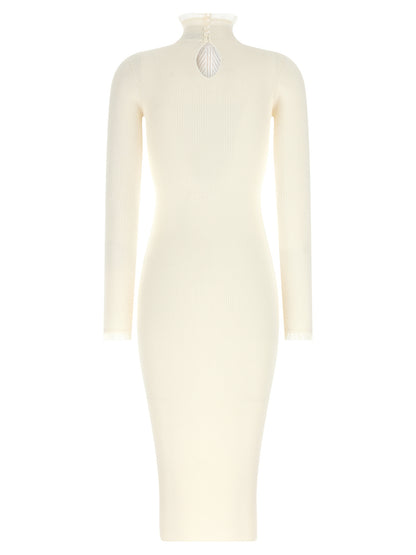 White Viscose Midi Dress