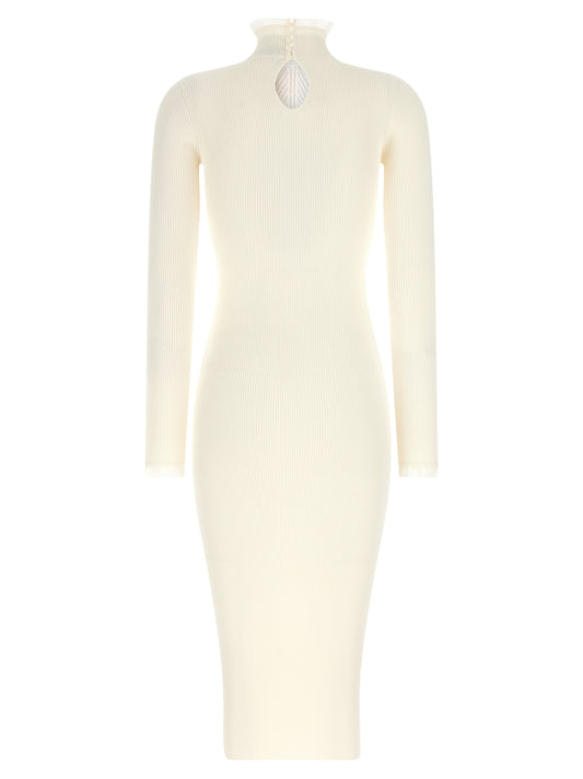 White Viscose Midi Dress
