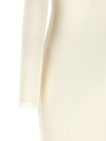 White Viscose Midi Dress
