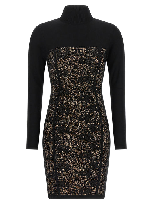 Black Viscose Short Dress