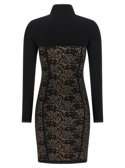 Black Viscose Short Dress