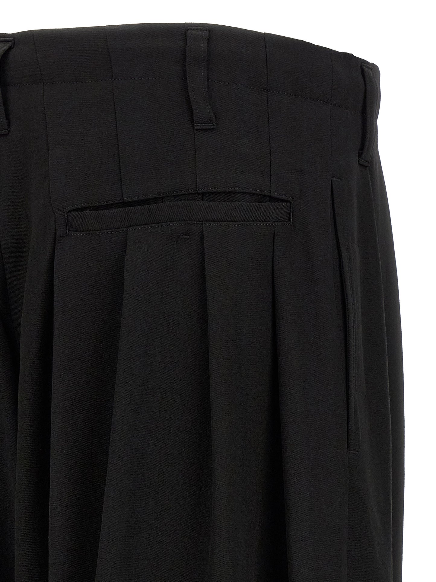 Black Wool Casual Pants