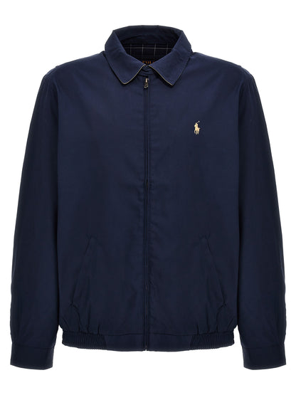 Blue Polyester Full-Length Jacket