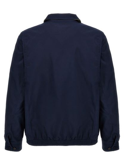 Blue Polyester Full-Length Jacket